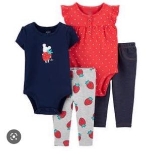 ⭐️PRICE DROP⭐️ Carters four piece red/navy set